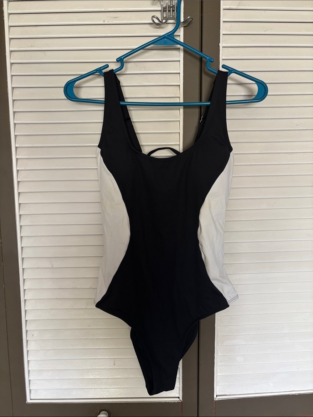 Cupshe Black and White Lace-Up Back One-Piece Swimsuit